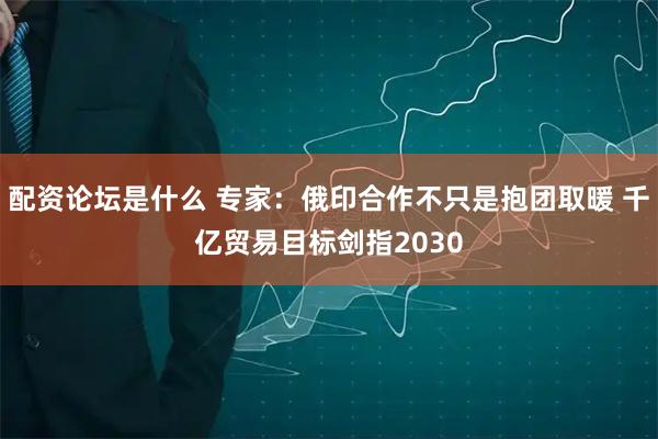 配资论坛是什么 专家：俄印合作不只是抱团取暖 千亿贸易目标剑指2030